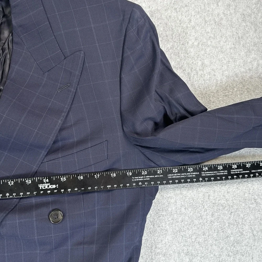 Ermenegildo Zegna Blazer Sport Coat Mens 40 Blue Wool Double Breasted Italy